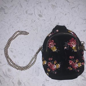 Velvet cross body bag